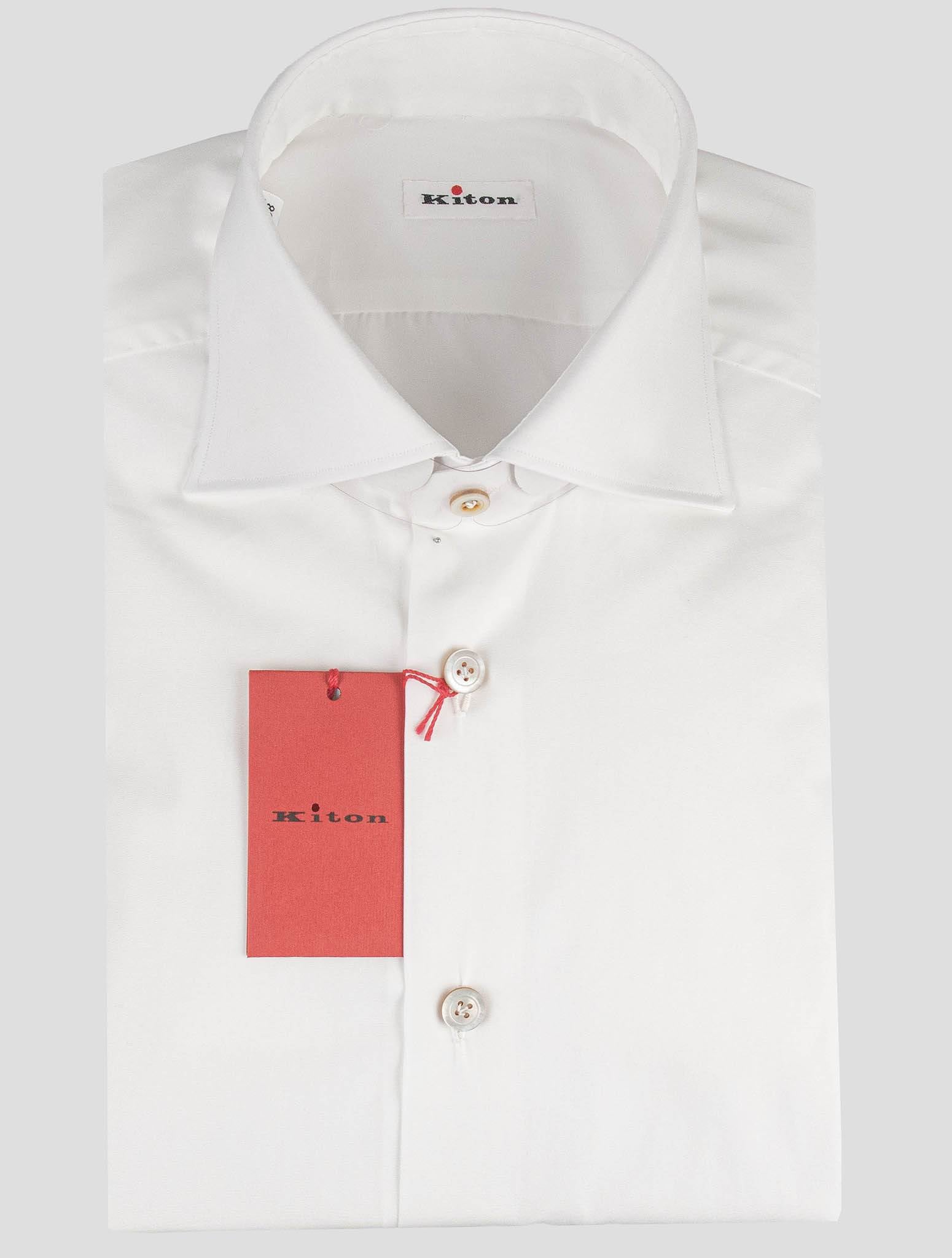 Kiton White Cotton Shirt — view 3