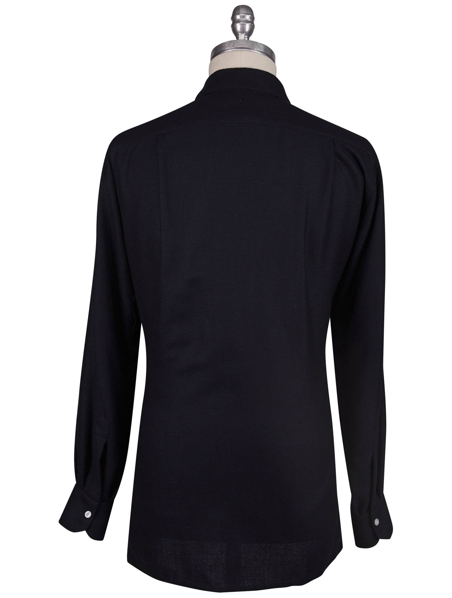 Kiton Blue Virgin Wool Viscose Shirt - view 4