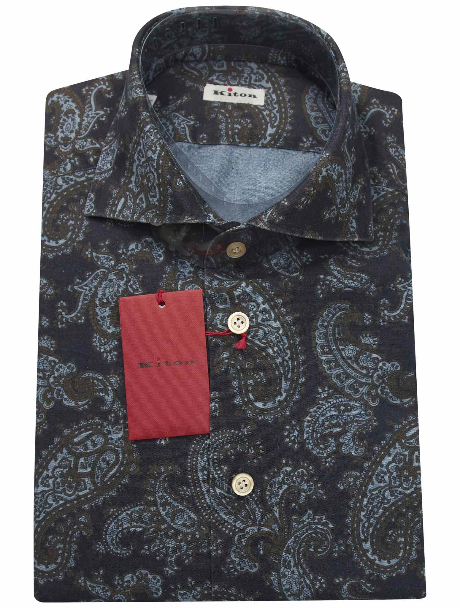 Kiton Multicolor Cotton Shirt Multicolor