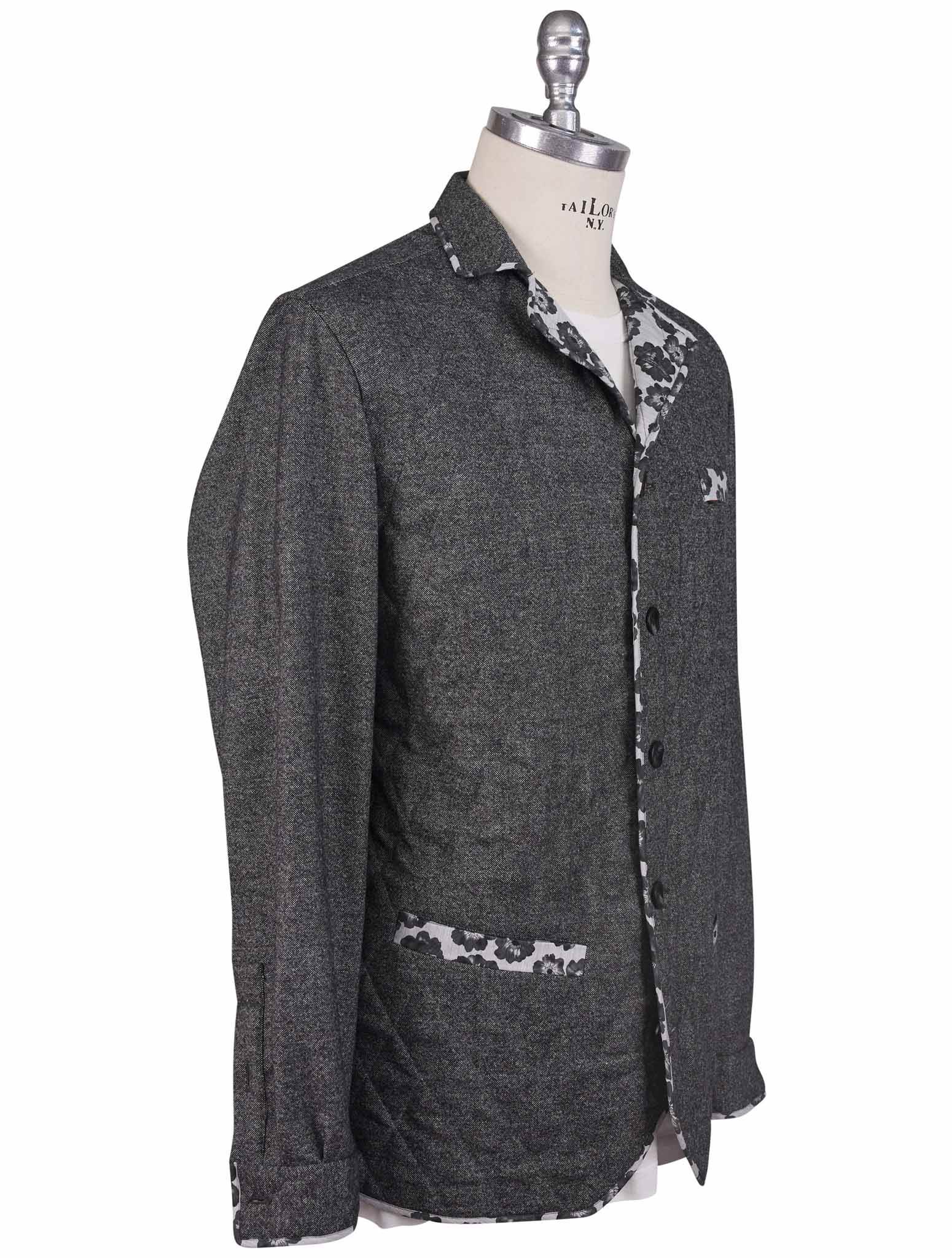 Kiton Gray Virgin Wool Cashnere Ea Coat - view 2