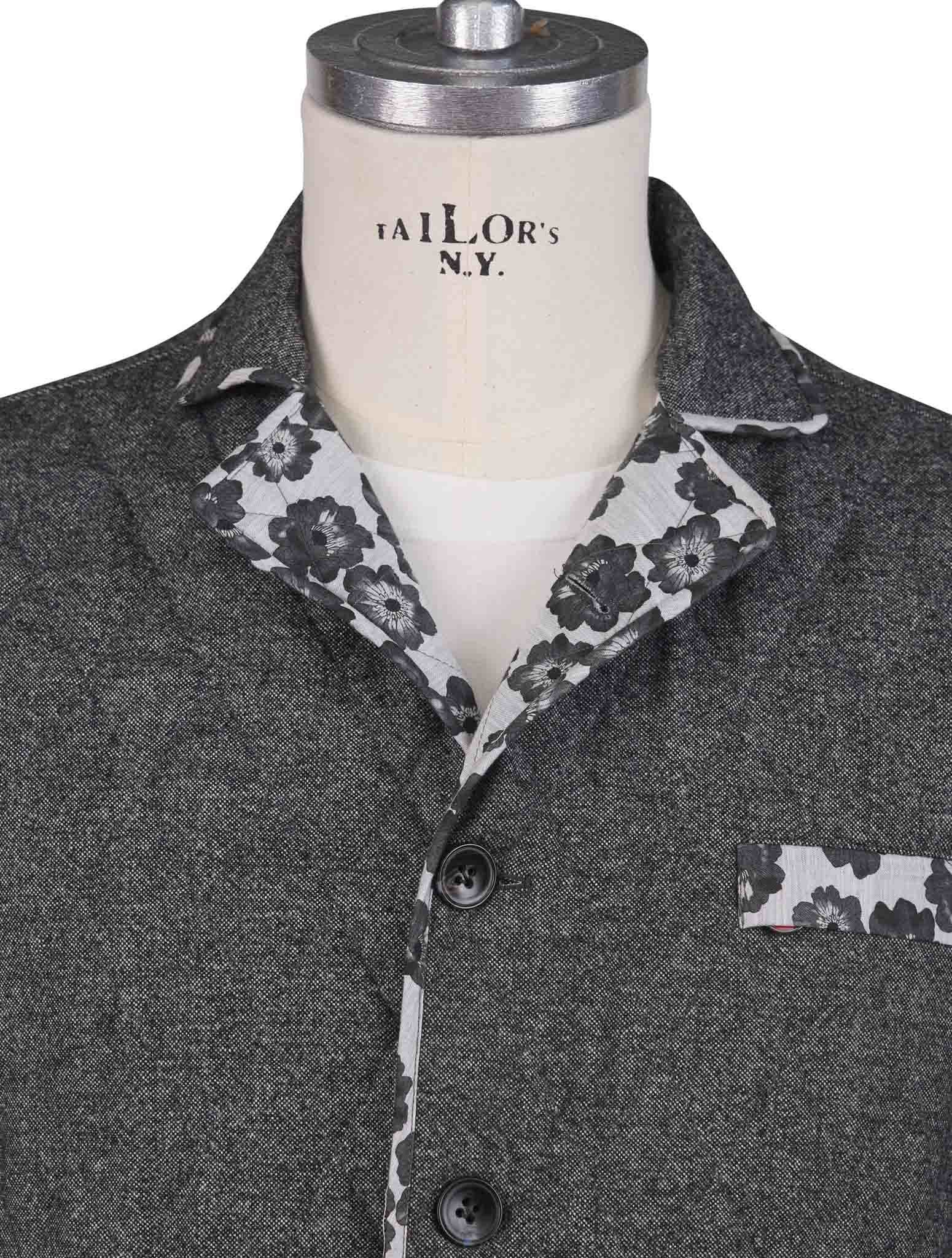 Kiton Gray Virgin Wool Cashnere Ea Coat - view 6