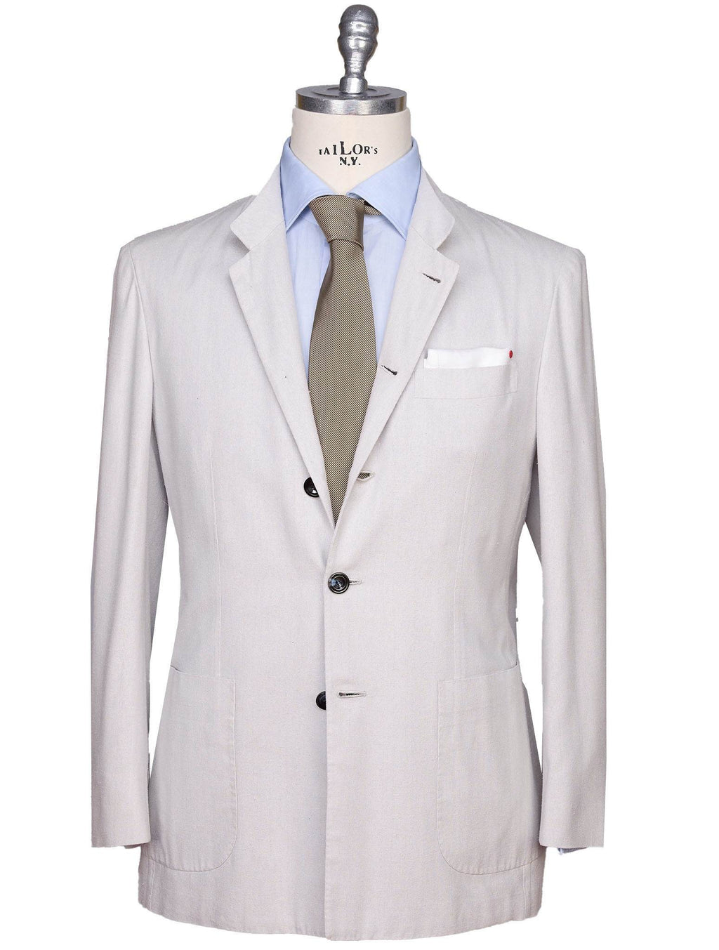 Kiton Gray Silk Blazer — view 6