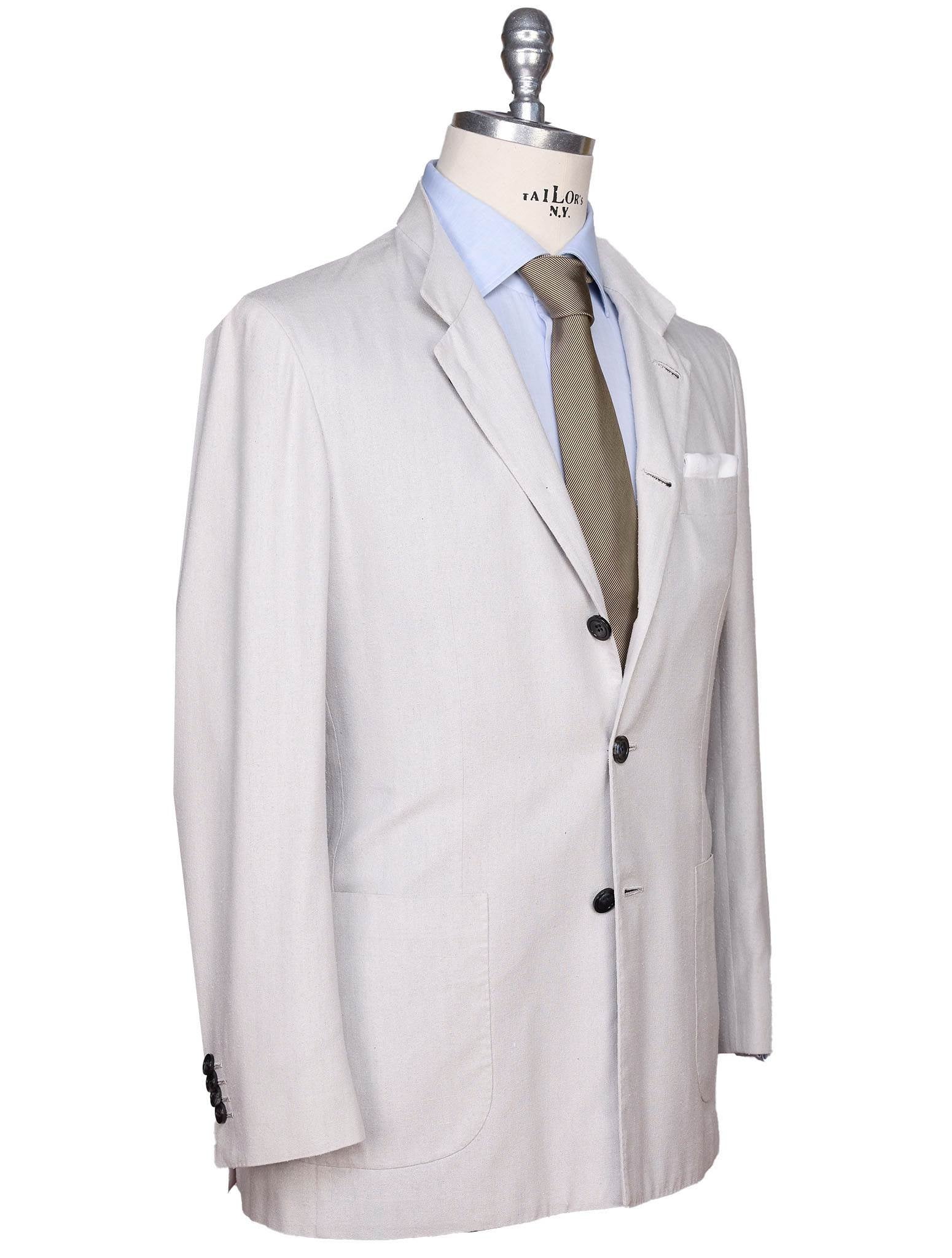 Kiton Gray Silk Blazer — view 2