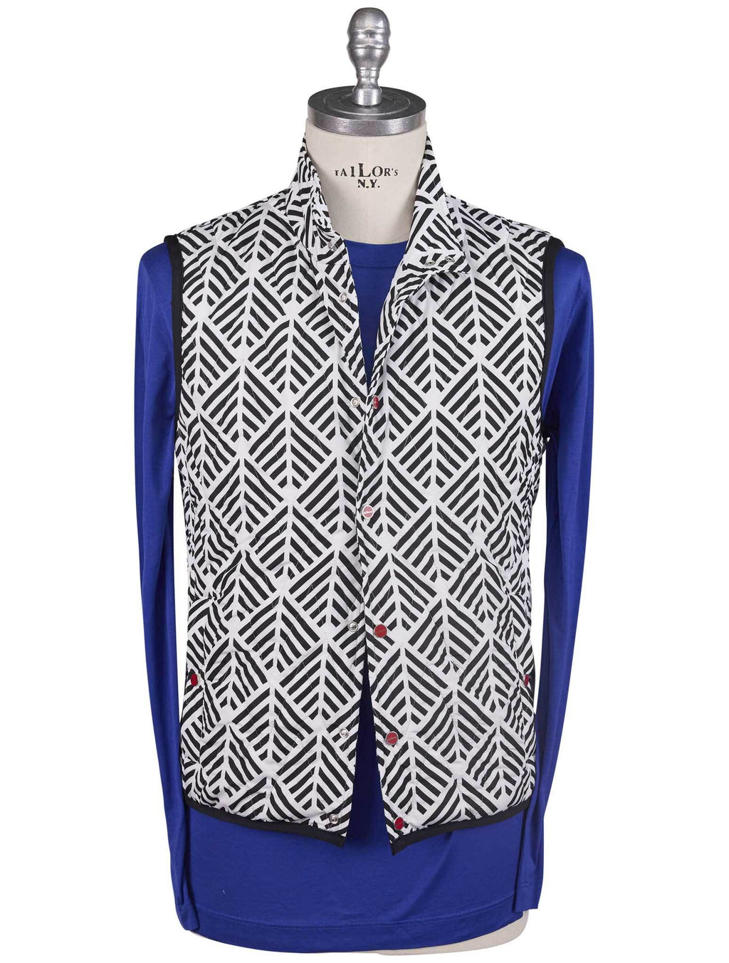 Kiton Black White Pl Vest
