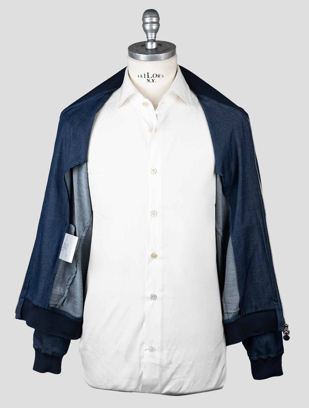 Kiton Blue Navy Cotton Ea Coat - view 3