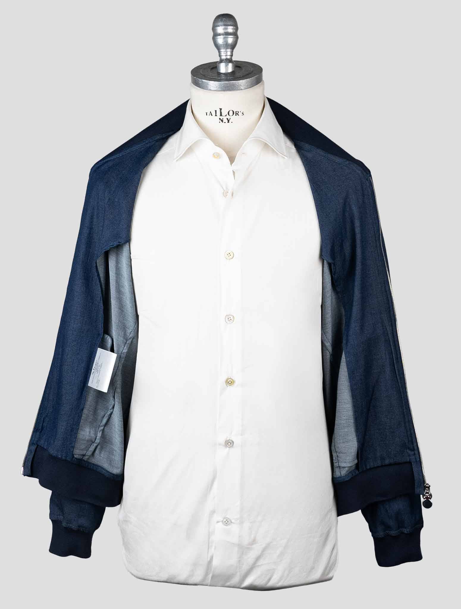 Kiton Blue Navy Cotton Ea Coat - view 3