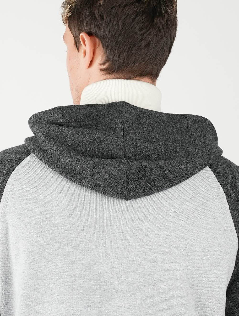 Kiton Light Gray Dark Gray Cashmere Hoody Full Zip - view 14