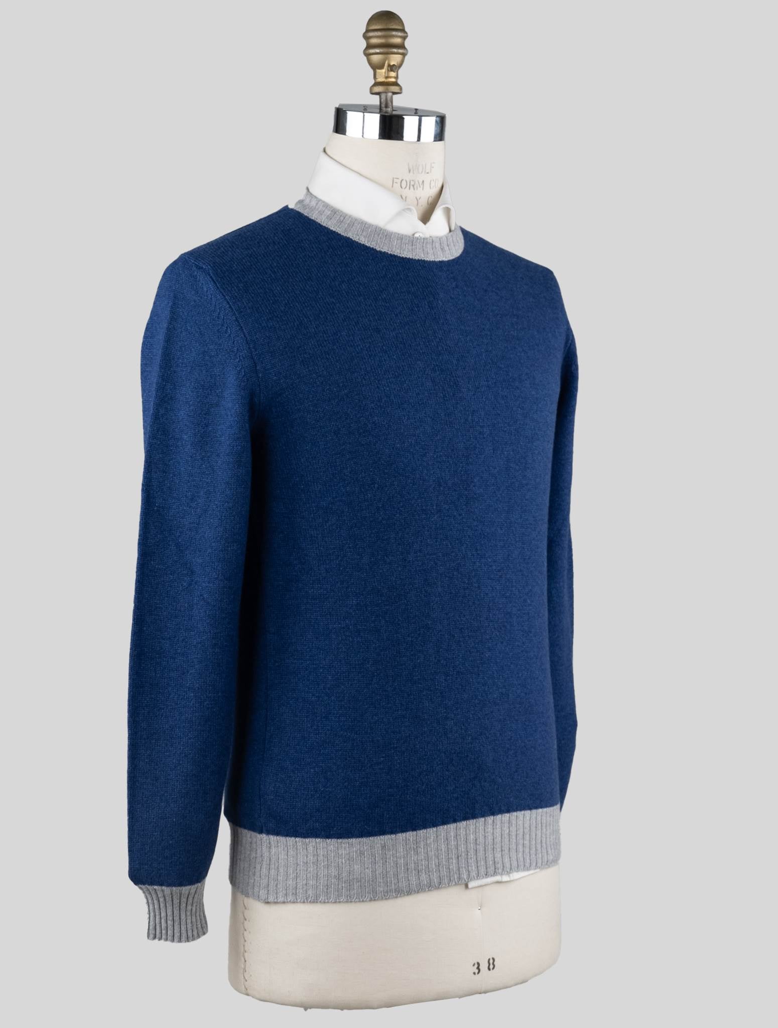 Kiton Blue Gray Cashmere Sweater Crewneck - view 2