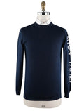 Kiton Blue Cotton Sweater Crewneck