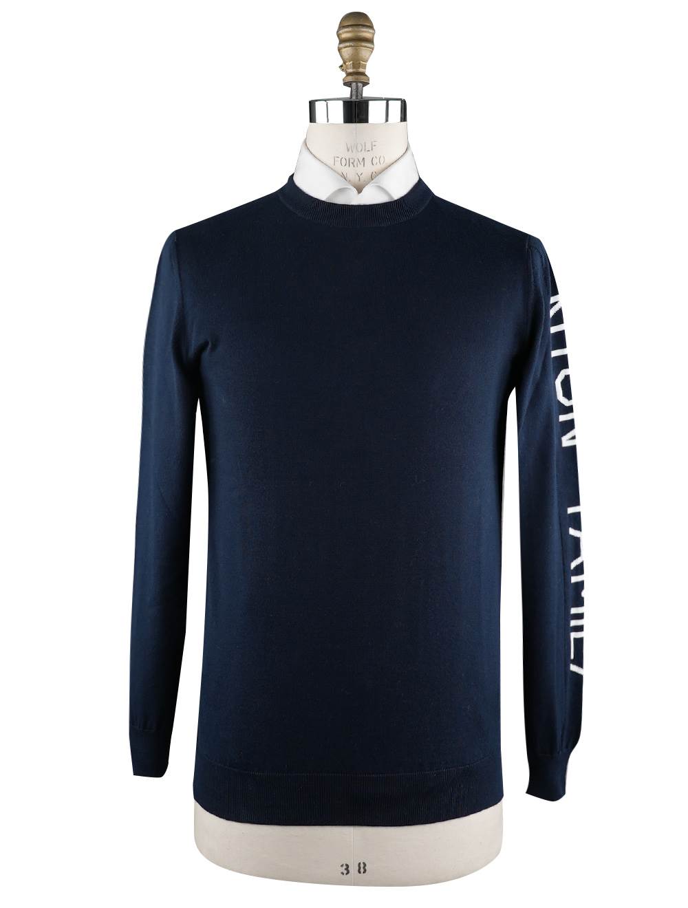 Kiton Blue Cotton Sweater Crewneck