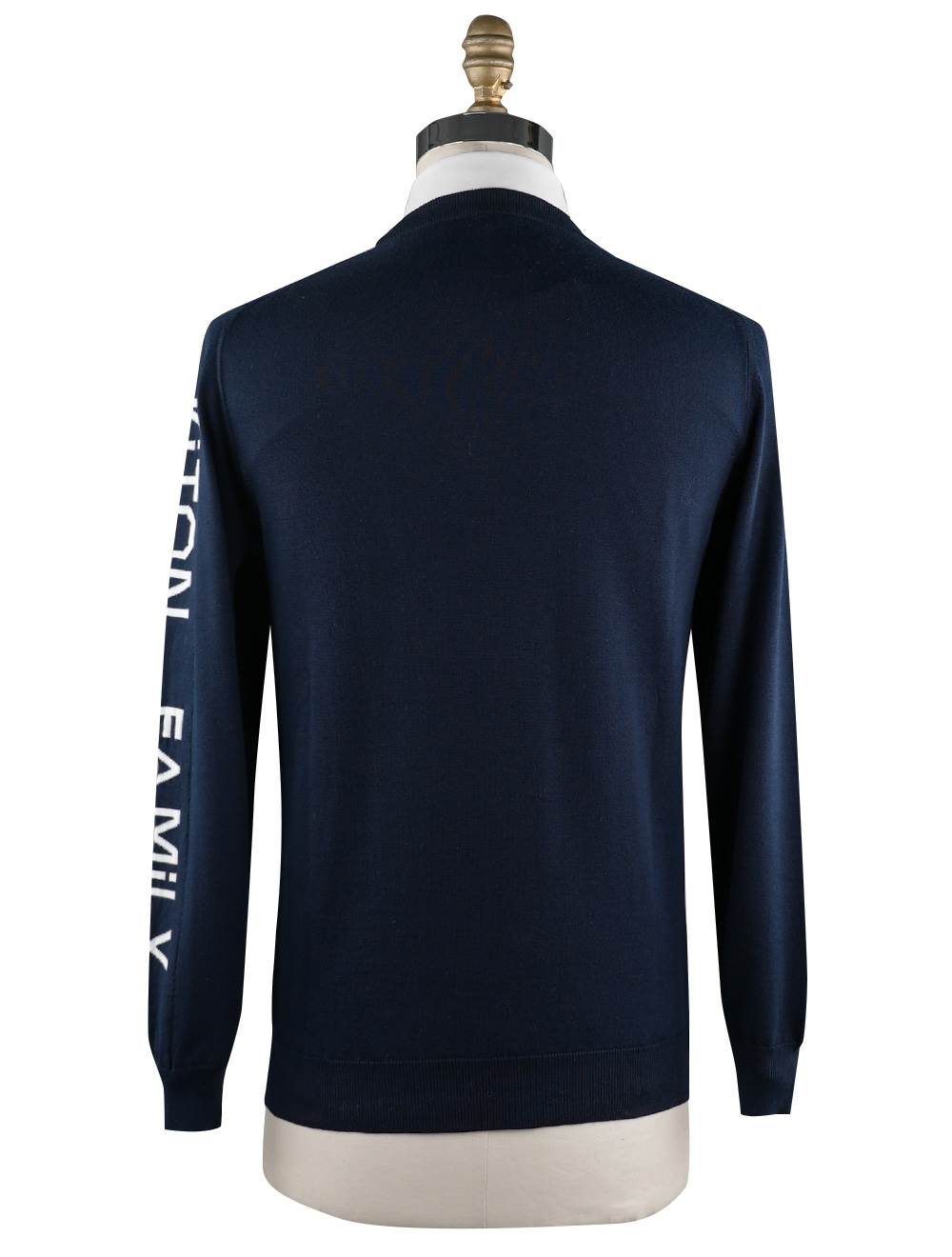 Kiton Blue Cotton Sweater Crewneck - view 5