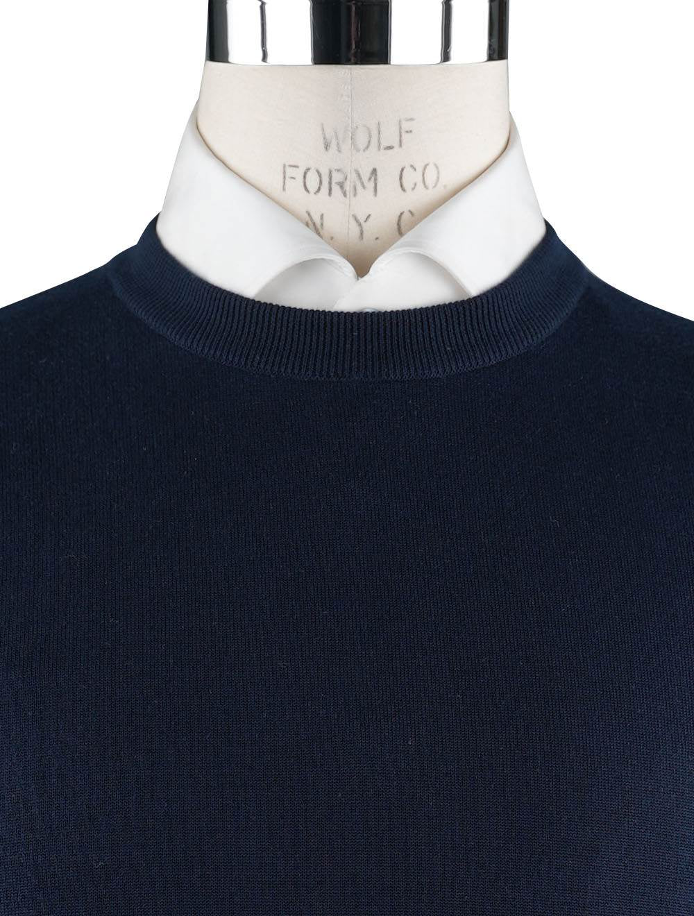 Kiton Blue Cotton Sweater Crewneck - view 6
