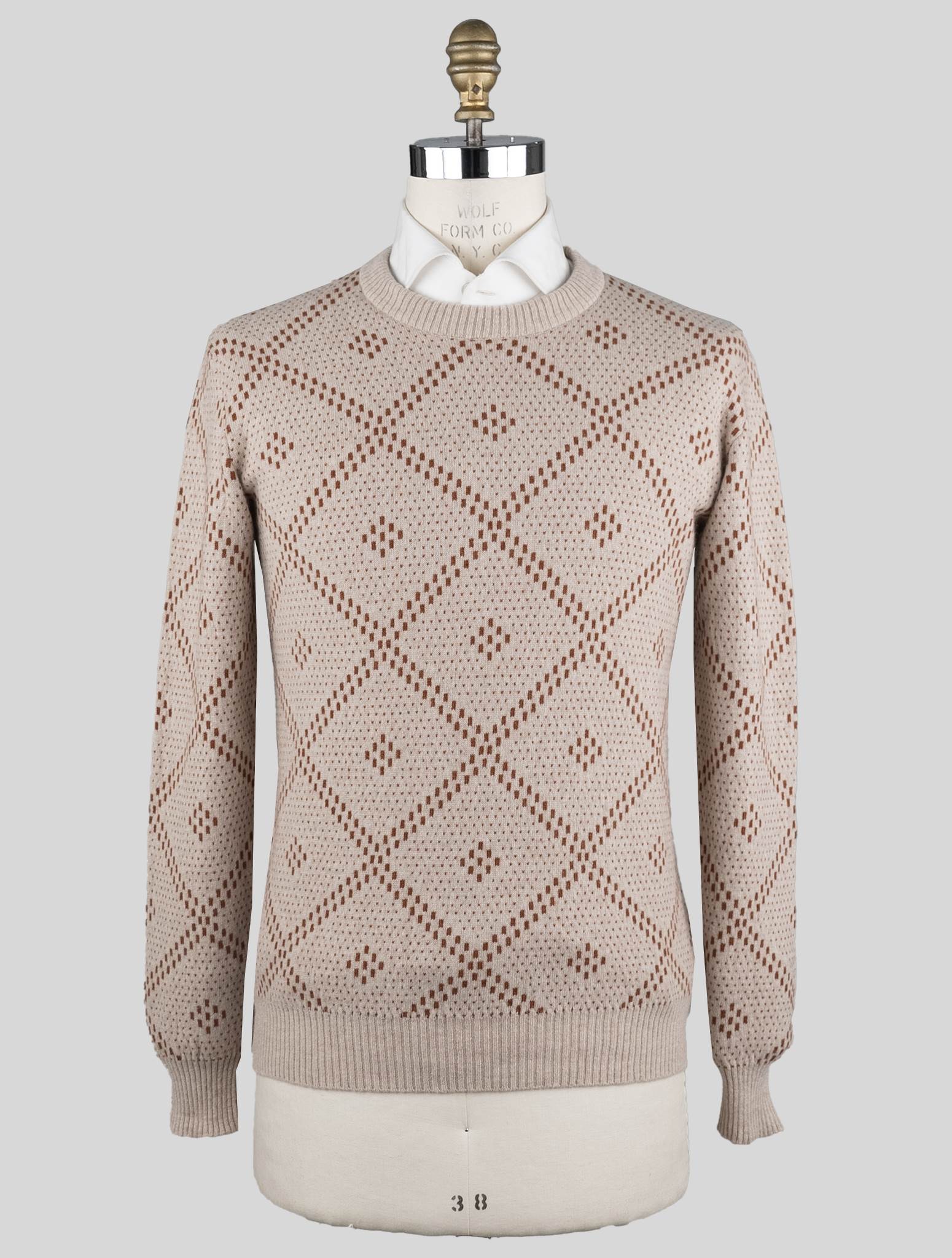 Kiton Beige Cashmere Sweater Crewneck