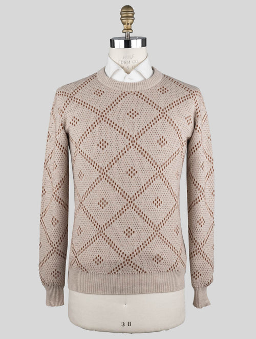 Kiton Beige Cashmere Sweater Crewneck