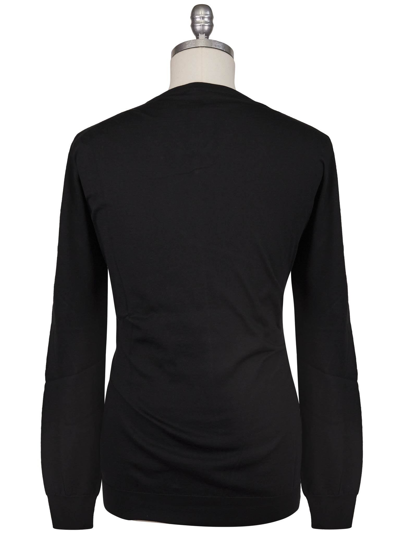 Kiton Icon Black Cotton Sweater V-Neck - view 3