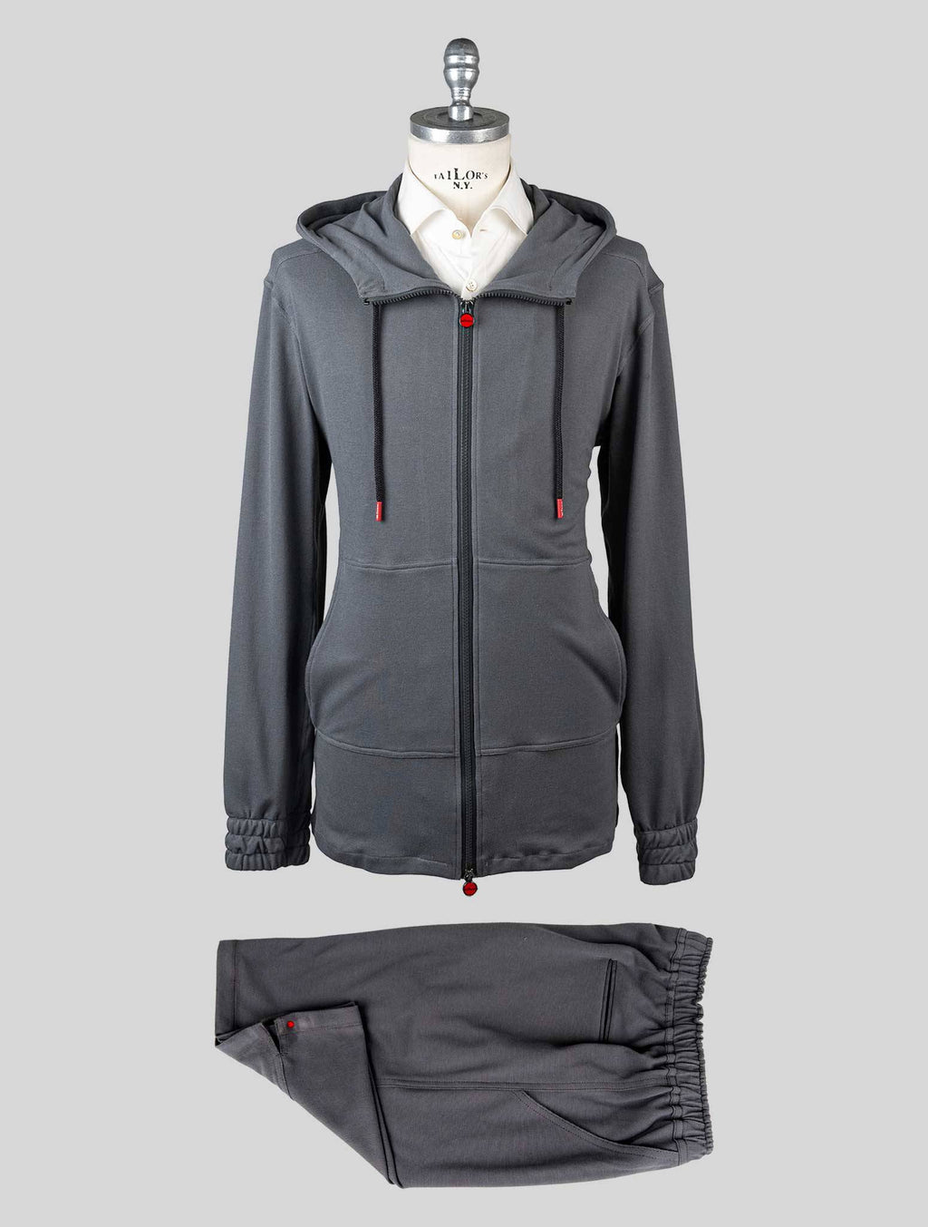 Kiton Gray Cotton Tracksuit Short Pants