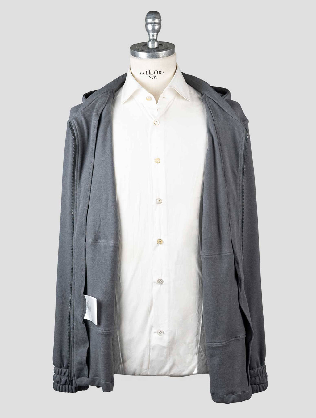 Kiton Gray Cotton Tracksuit Short Pants - view 9