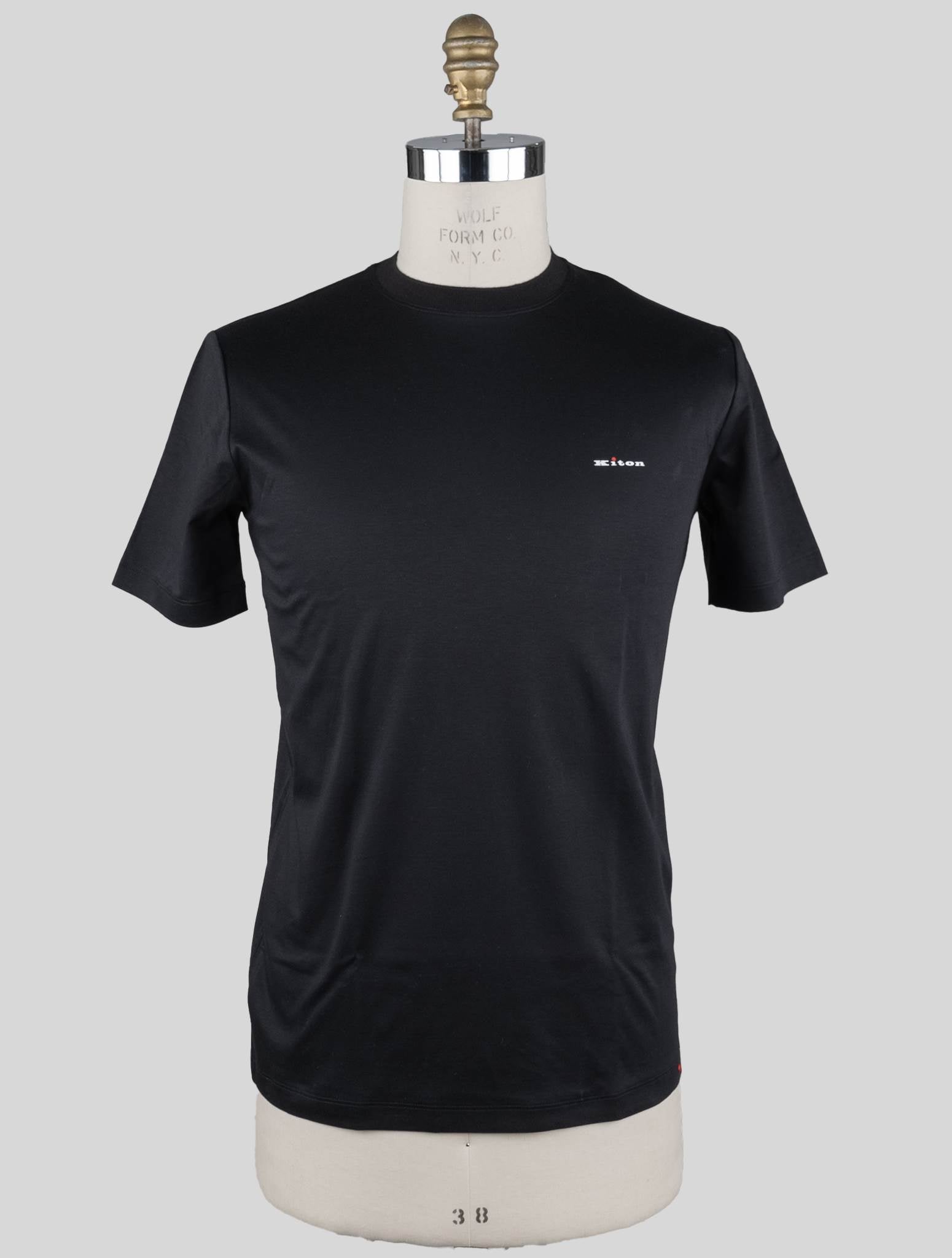 Kiton Black Cotton T-Shirt Black