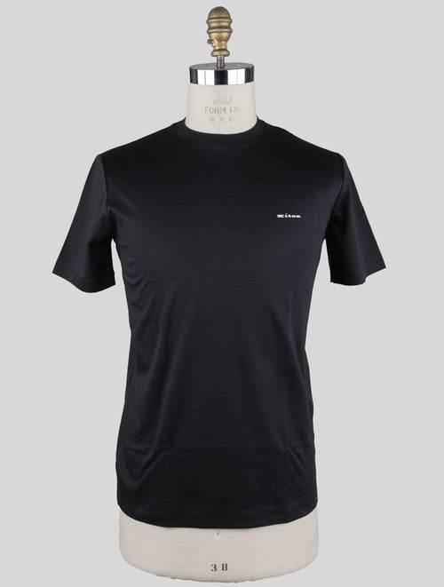 Kiton Black Cotton T-Shirt Black