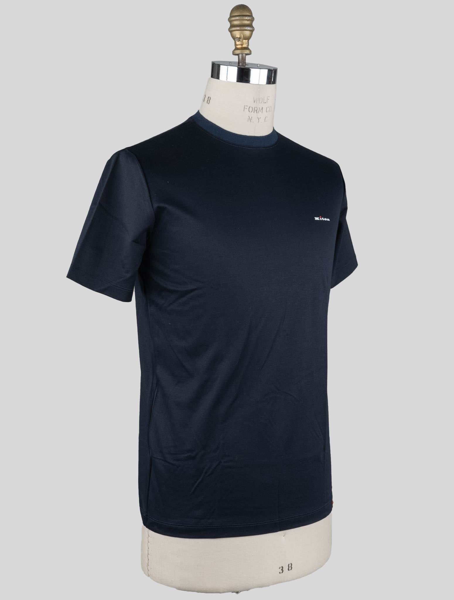Kiton Blue Cotton T-Shirt Blue - view 2