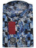 Kiton Blue Cotton Korean Shirt Blue
