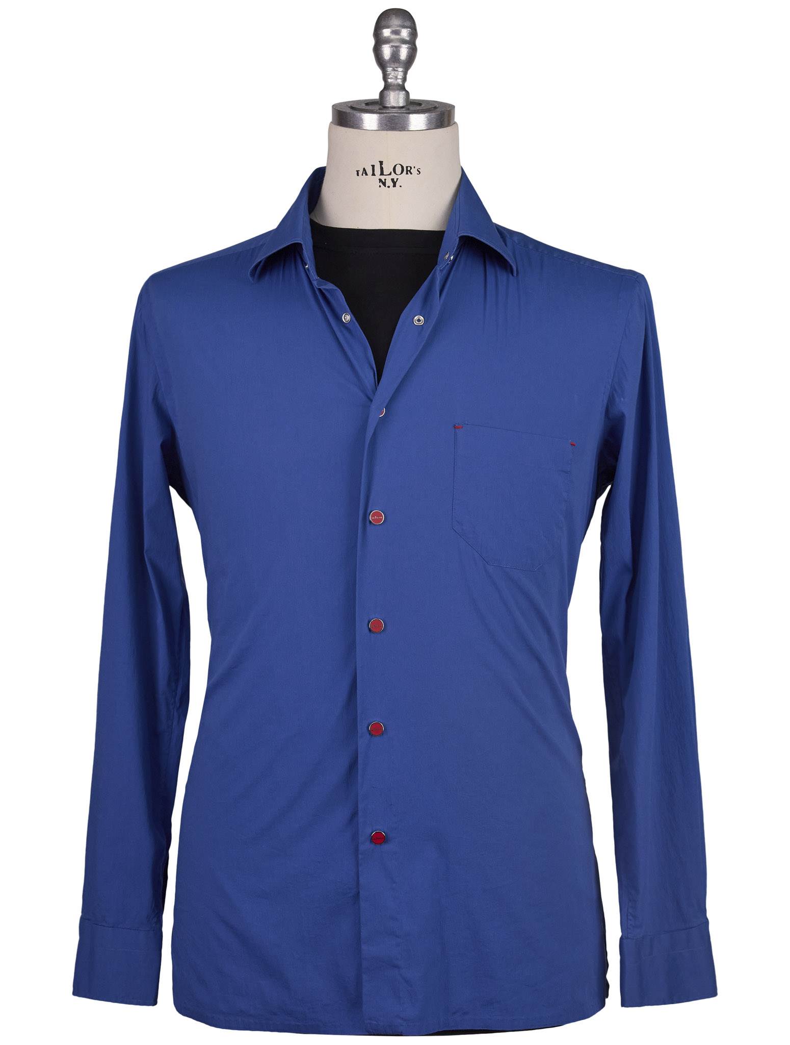 Kiton Blue Cotton Pa Ea Shirt