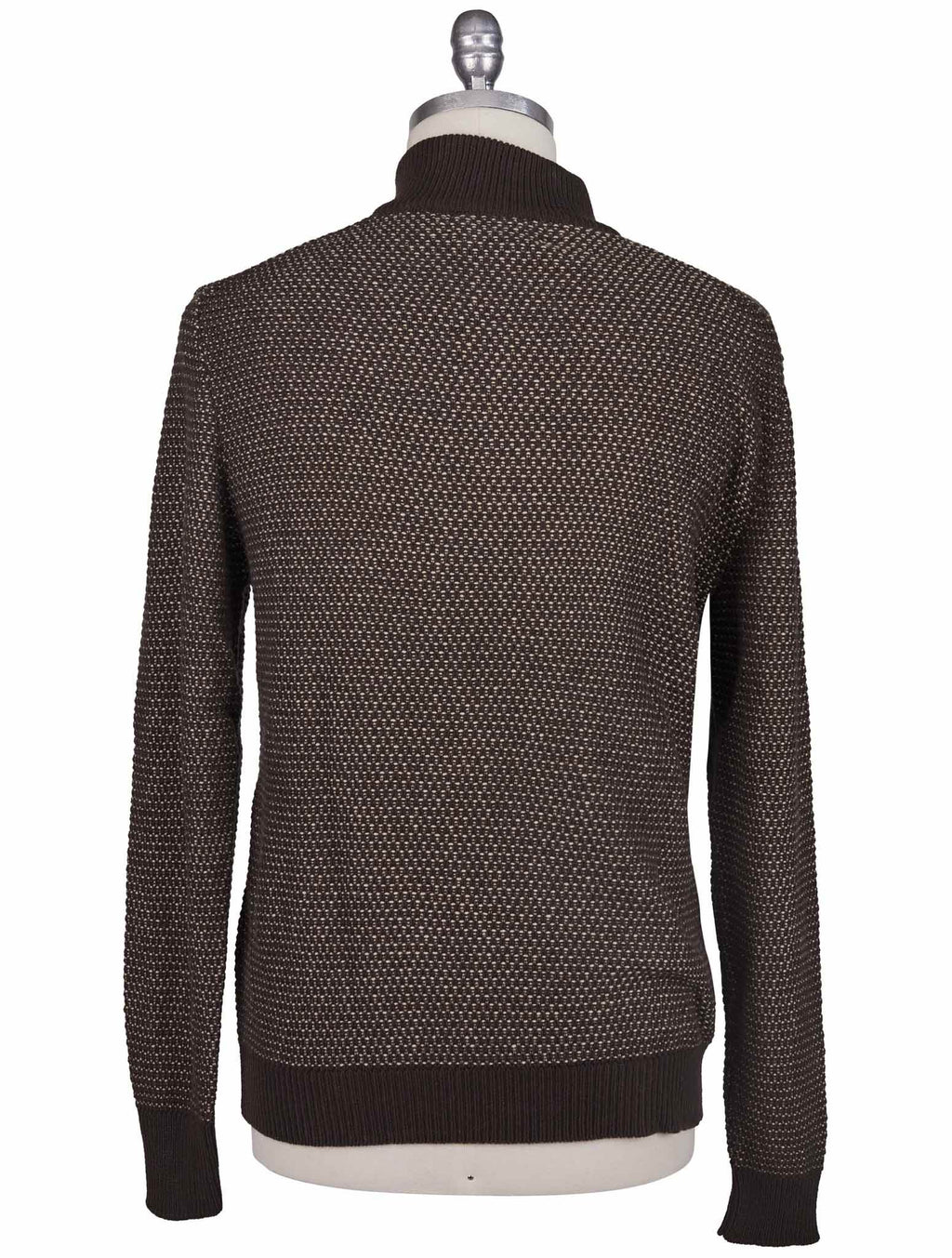Kiton Brown 100% Vicuna Sweater Half Zip - view 3