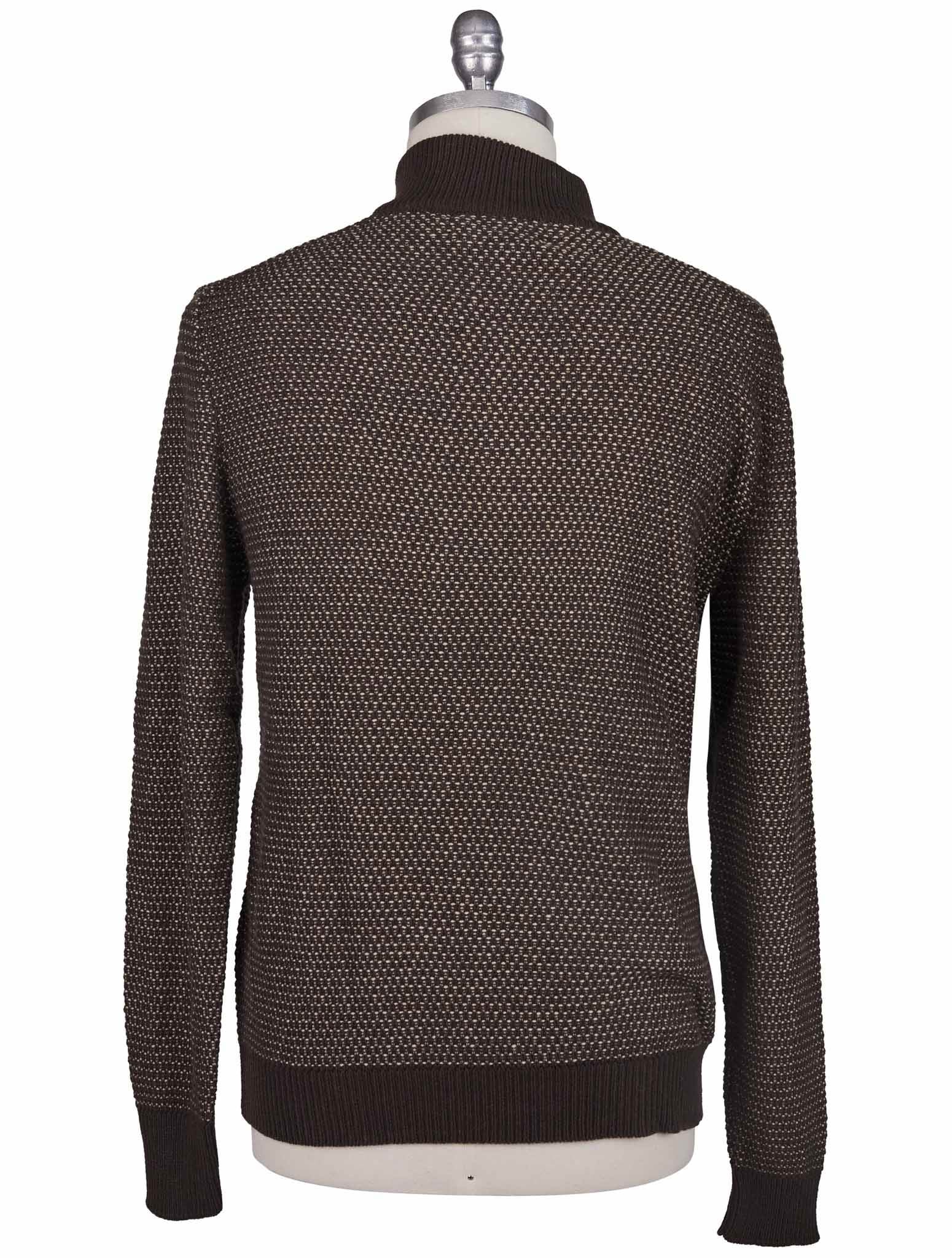 Kiton Brown 100% Vicuna Sweater Half Zip - view 3