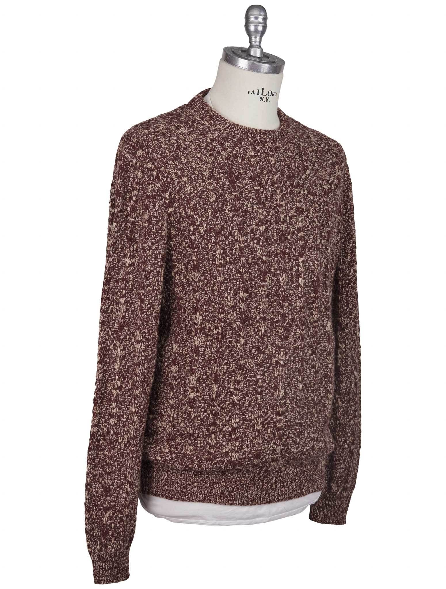 Kiton Burgundy Beige Vicuna Sweater Crewneck - view 2