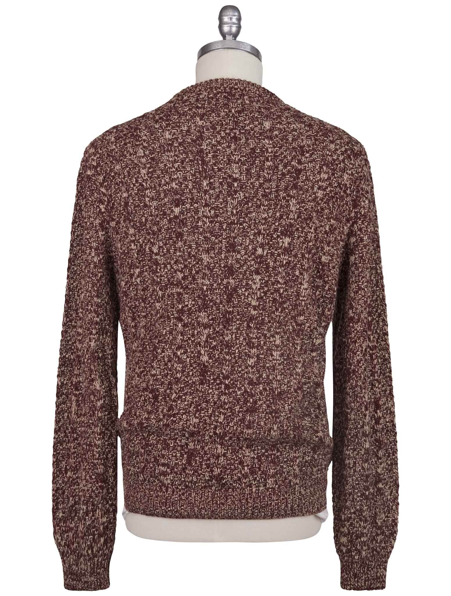 Kiton Burgundy Beige Vicuna Sweater Crewneck - view 4