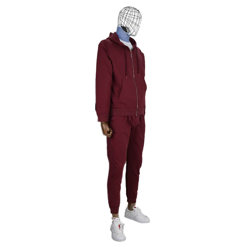 Kiton Burgundy Cotton Ea Tracksuit - view 3