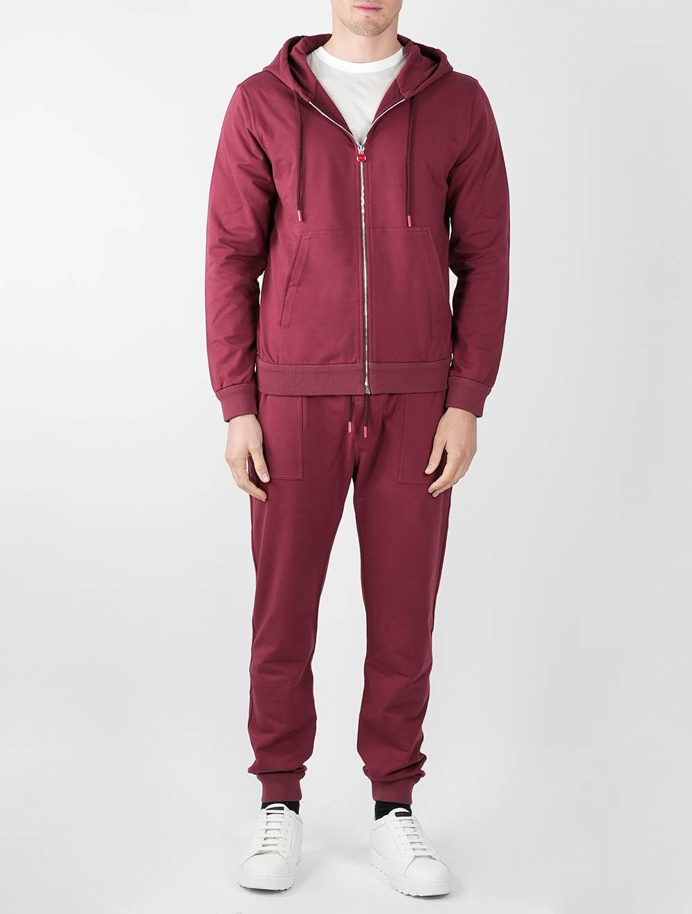 Kiton Burgundy Cotton Ea Tracksuit - view 12