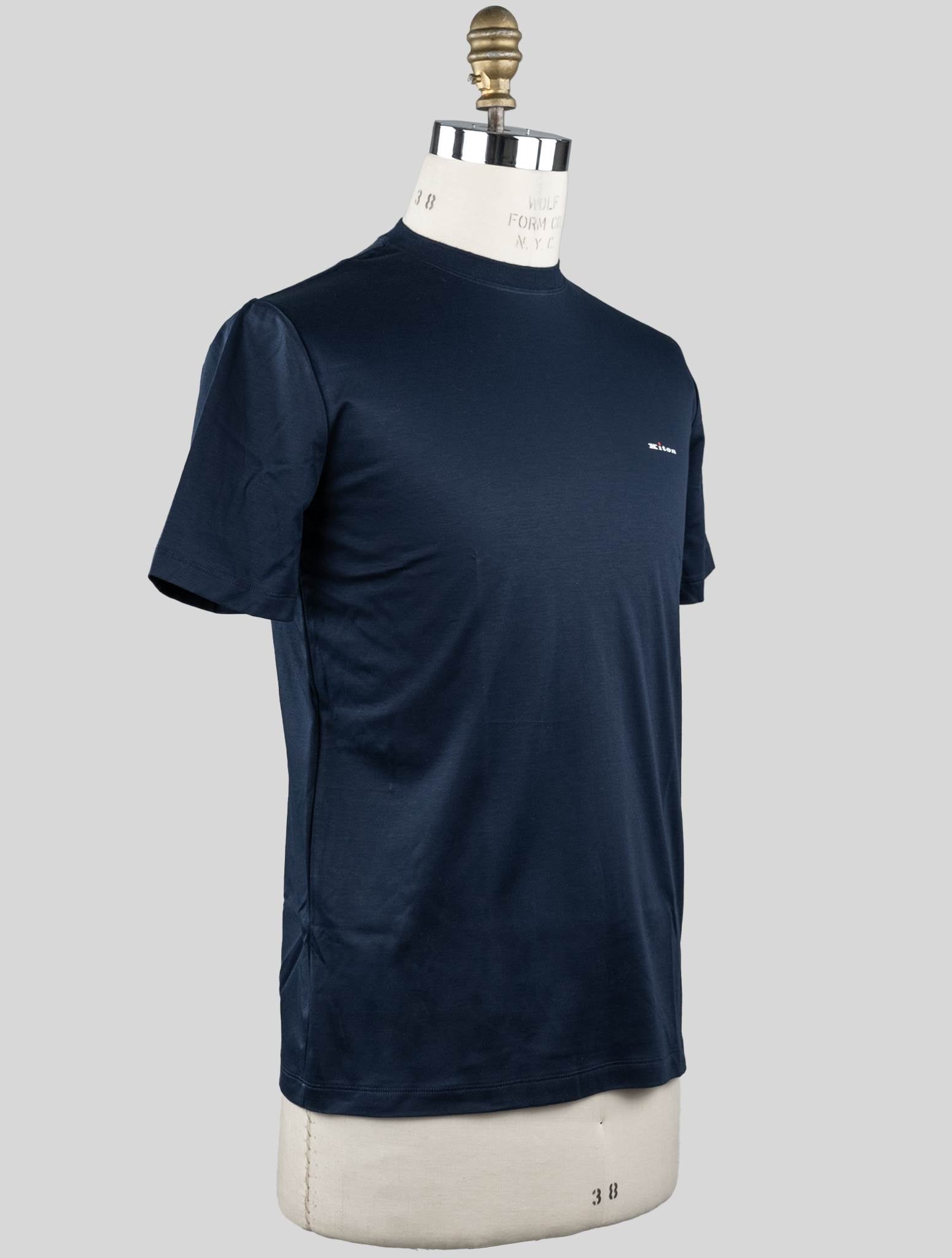 Kiton Blue Cotton T-Shirt Blue - view 2