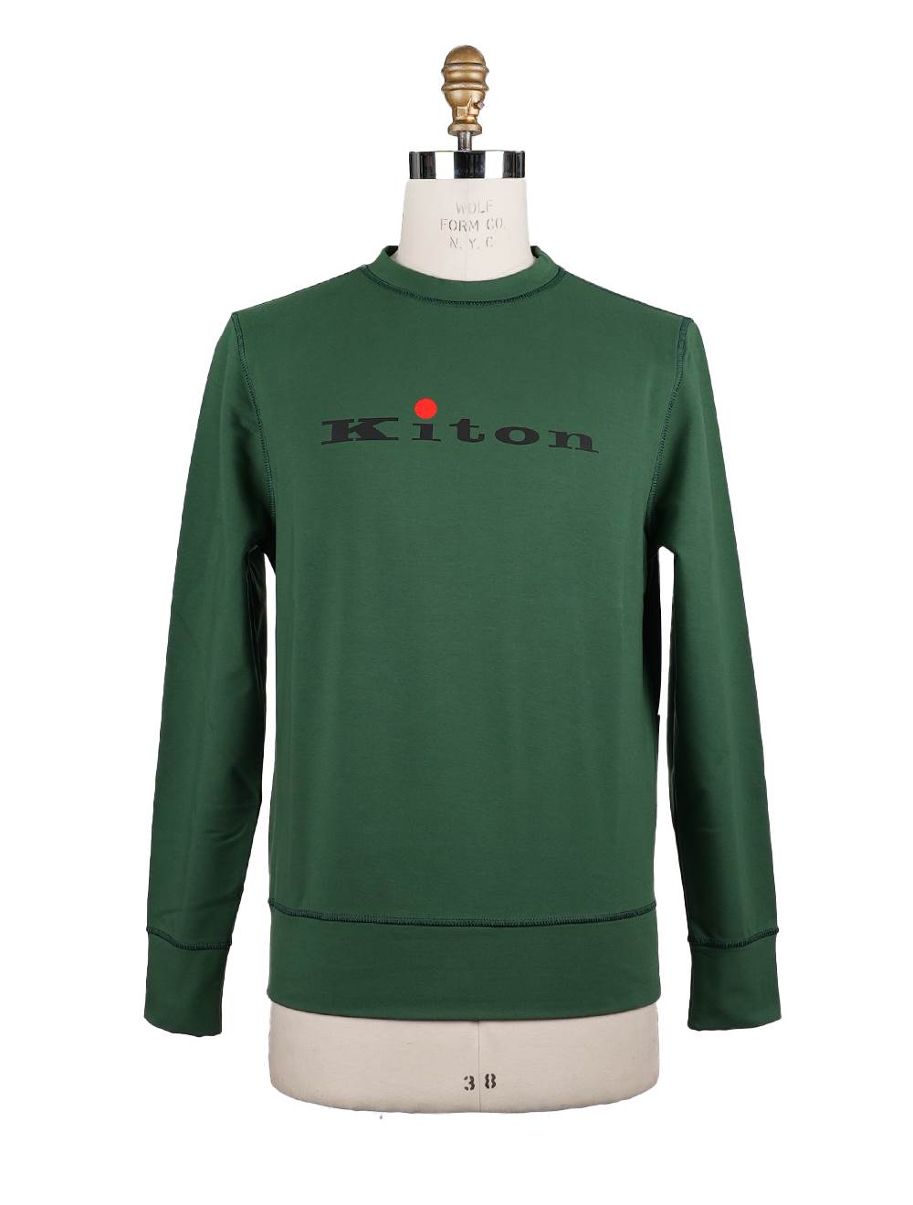 Kiton Green Cotton Sweater Crewneck