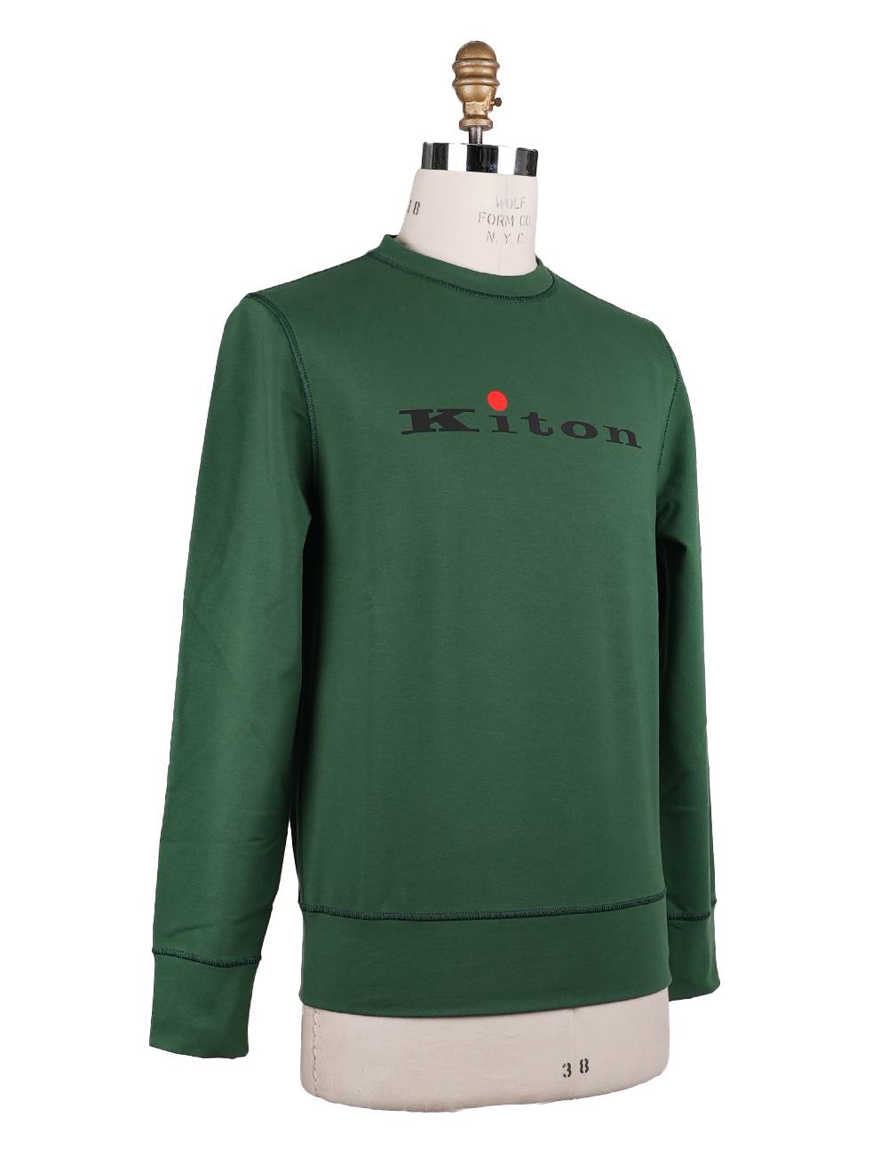 Kiton Green Cotton Sweater Crewneck - view 2