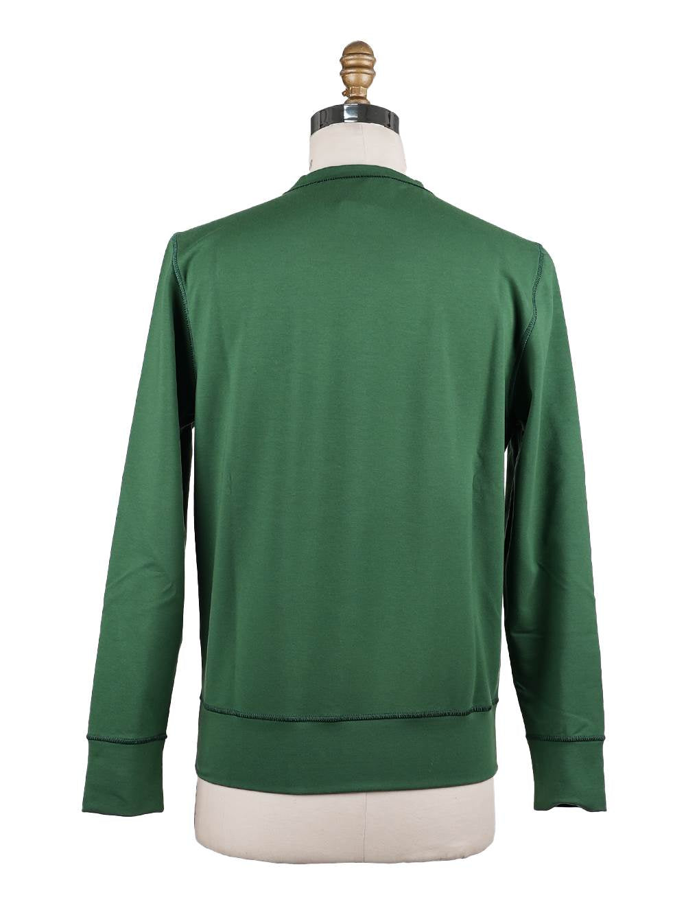 Kiton Green Cotton Sweater Crewneck - view 3