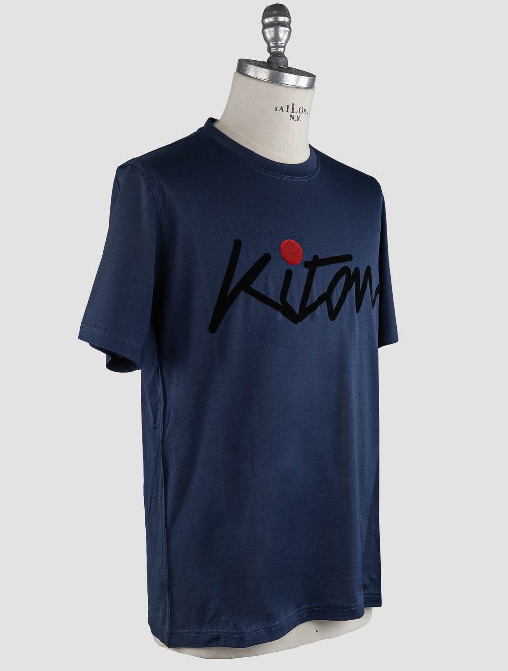 Kiton Blue Cotton T-Shirt Blue - view 2