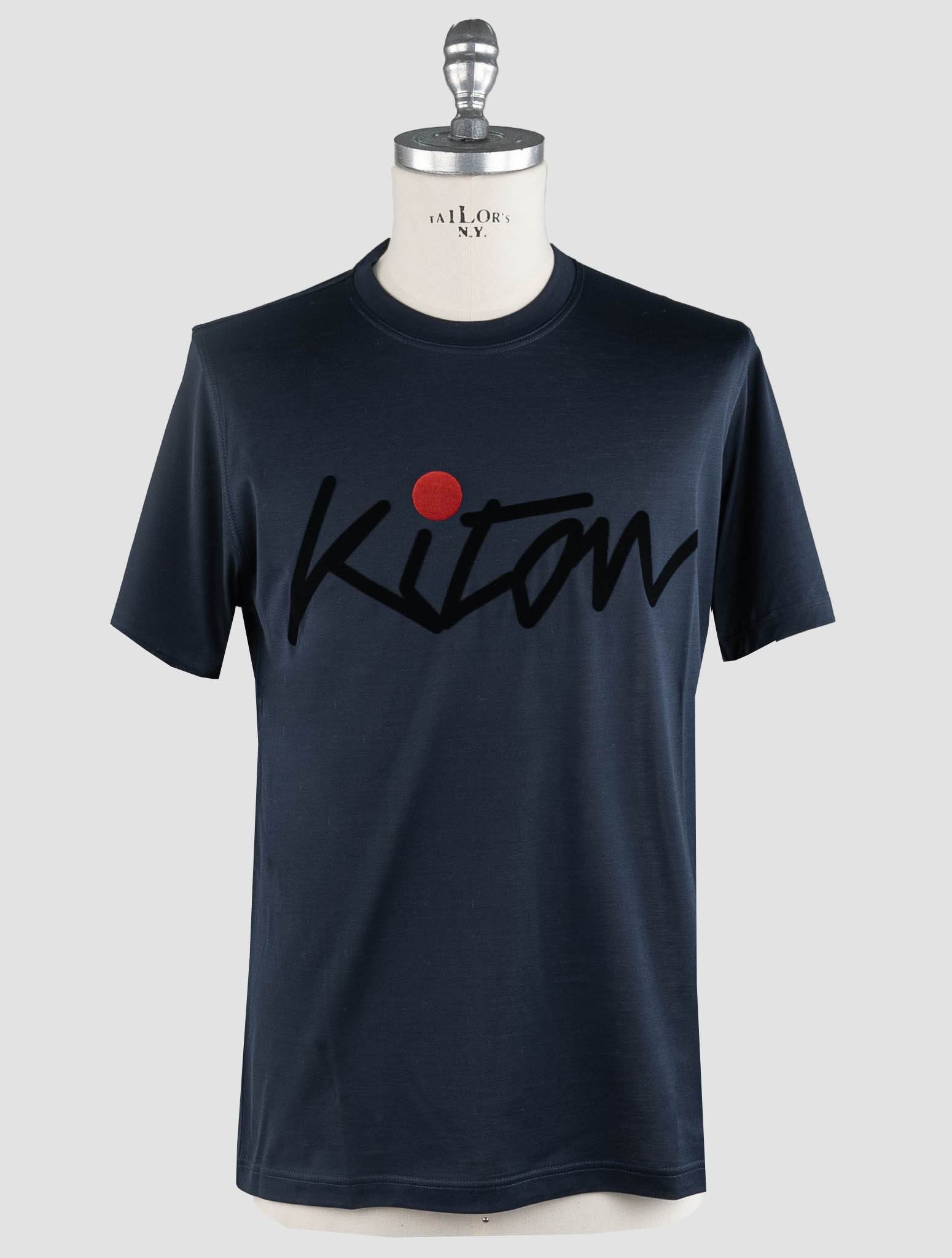 Kiton Blue Navy Cotton T-Shirt Blue - view 5