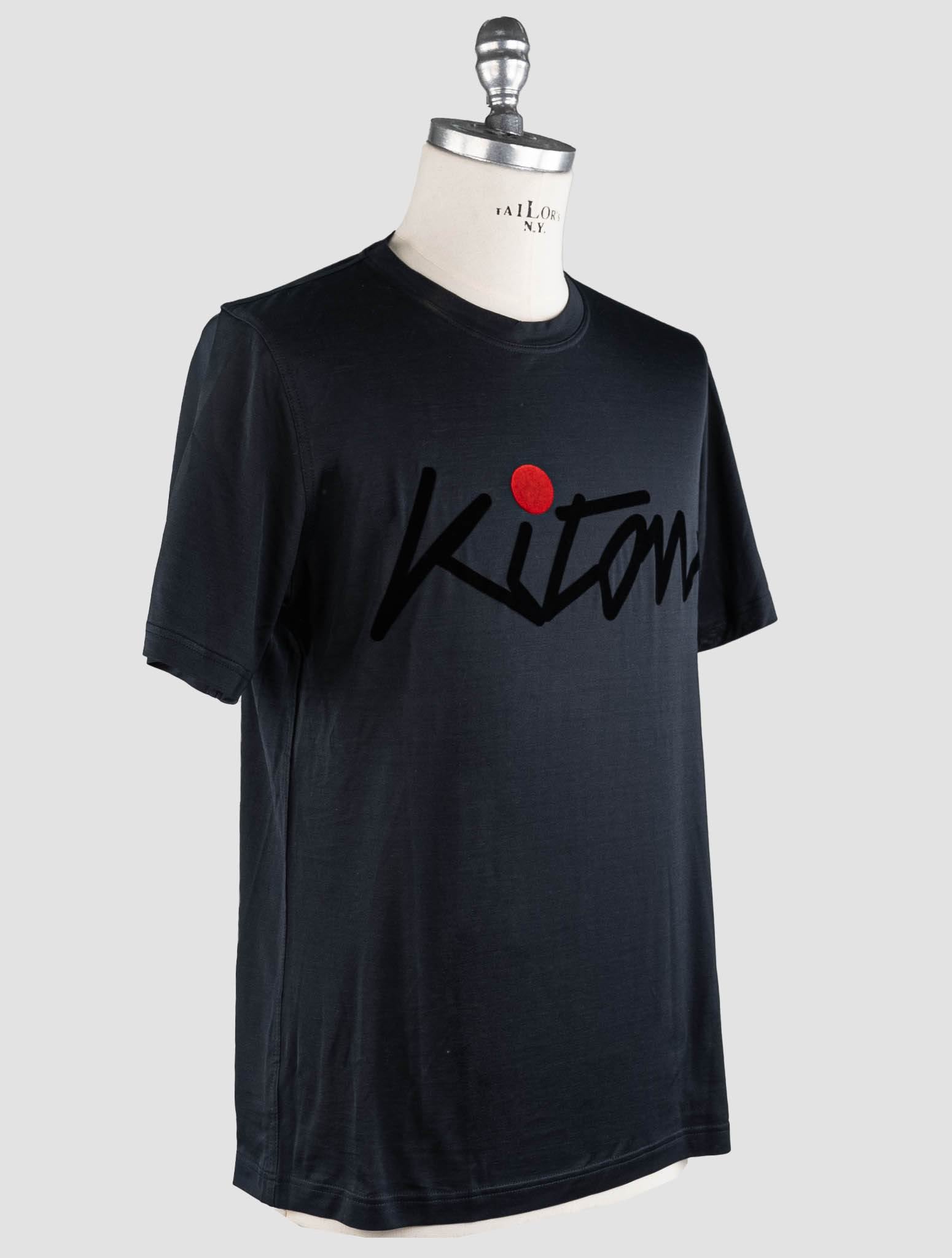 Kiton Black Cotton T-Shirt Black - view 2
