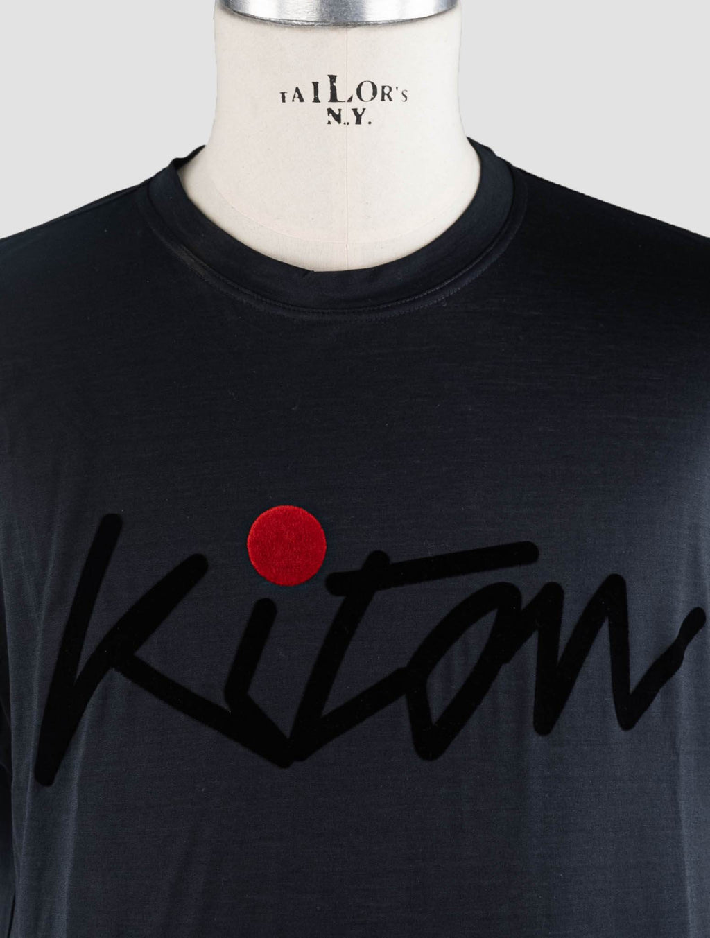 Kiton Black Cotton T-Shirt Black - view 3