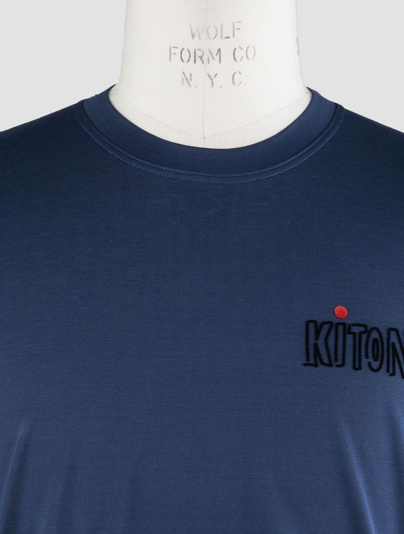 Kiton Blue Cotton T-Shirt Blue - view 3