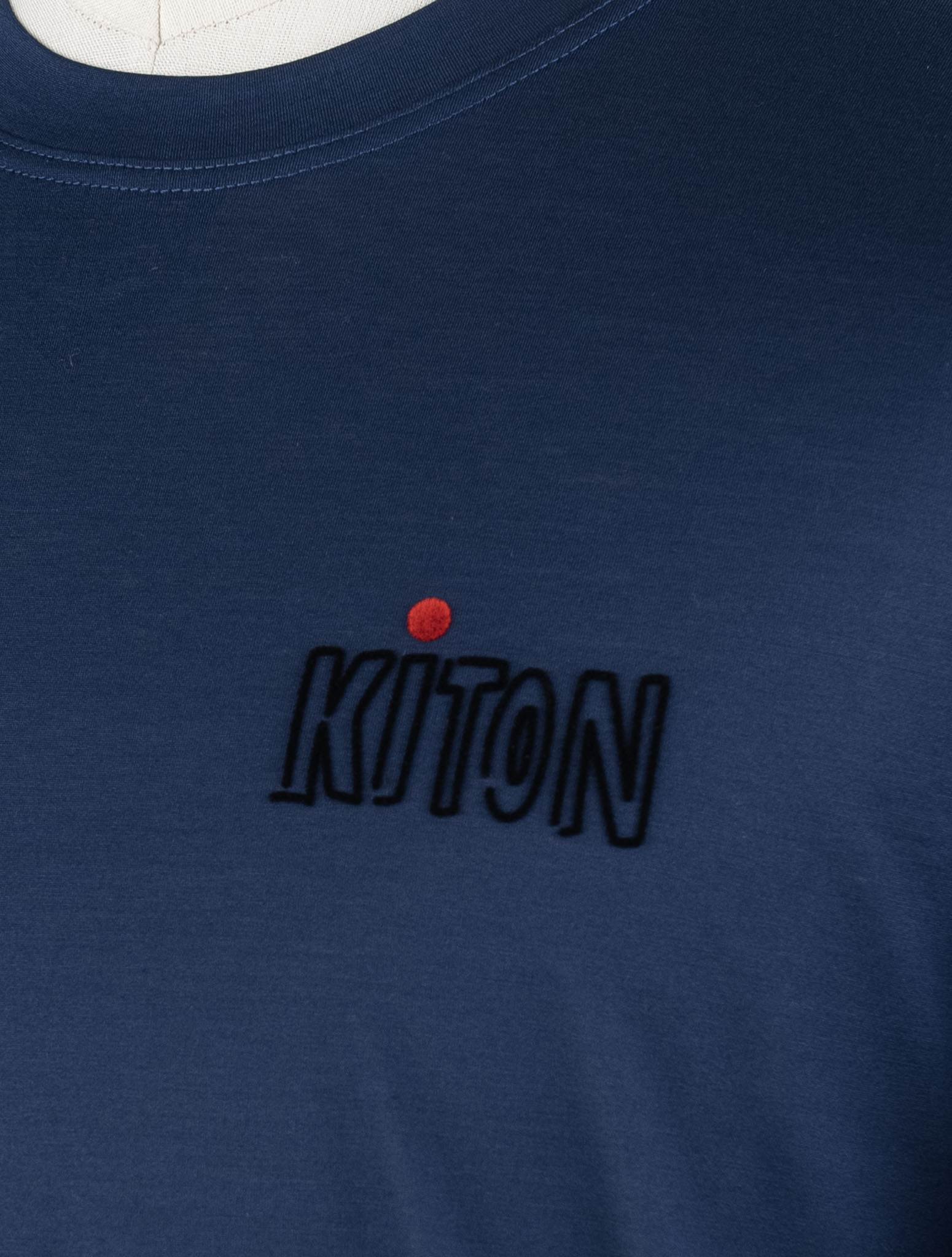 Kiton Blue Cotton T-Shirt Blue - view 4
