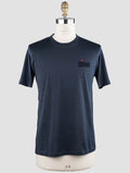 Kiton Blue Navy Cotton T-Shirt Blue