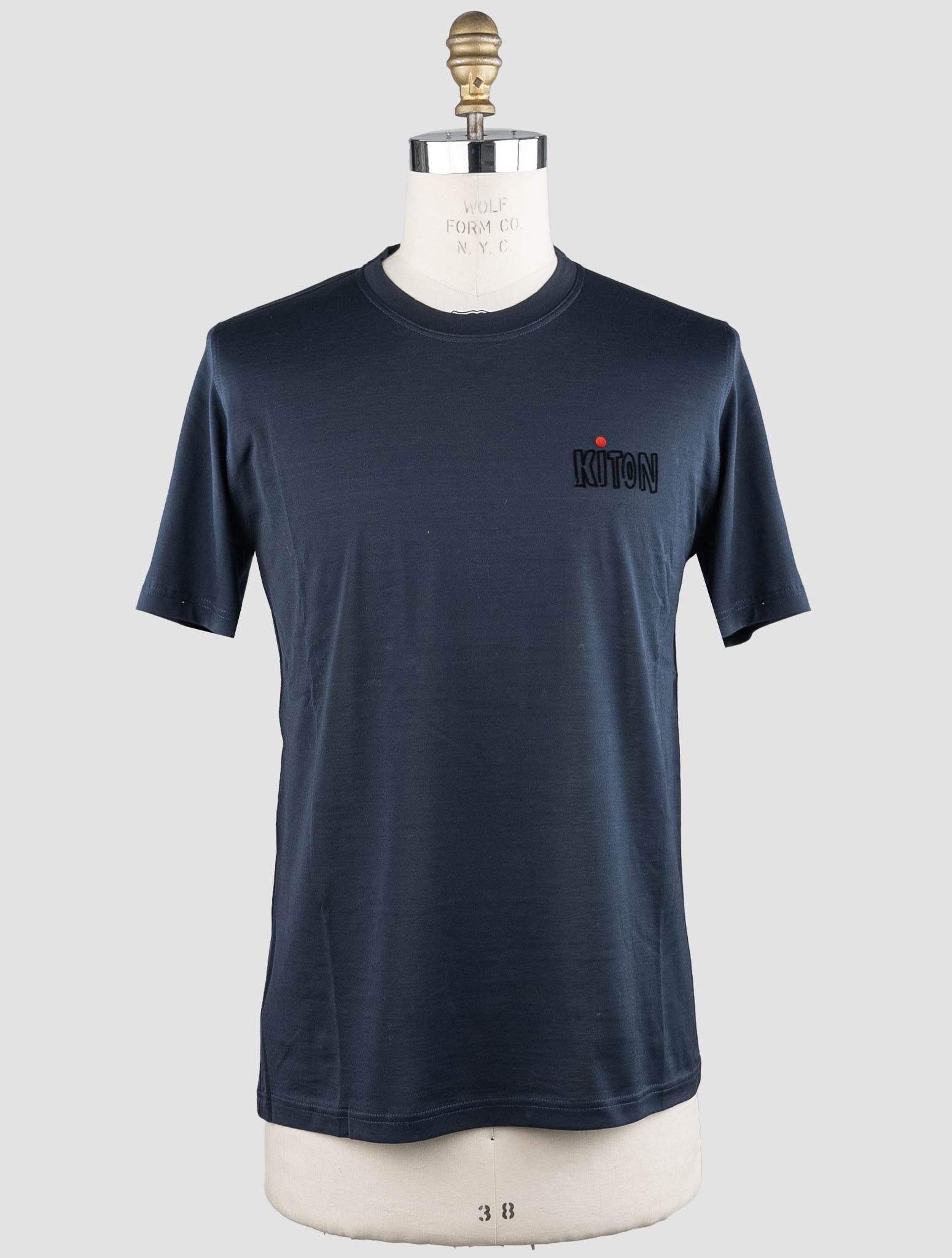 Kiton Blue Navy Cotton T-Shirt Blue