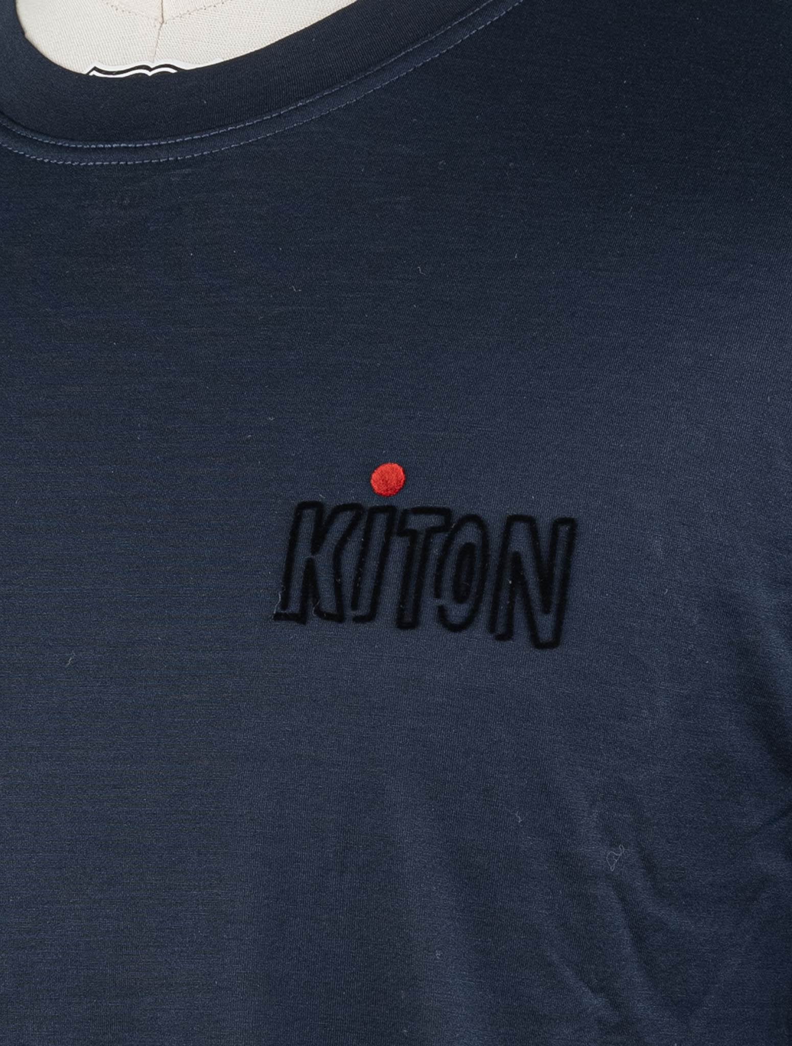 Kiton Blue Navy Cotton T-Shirt Blue - view 4