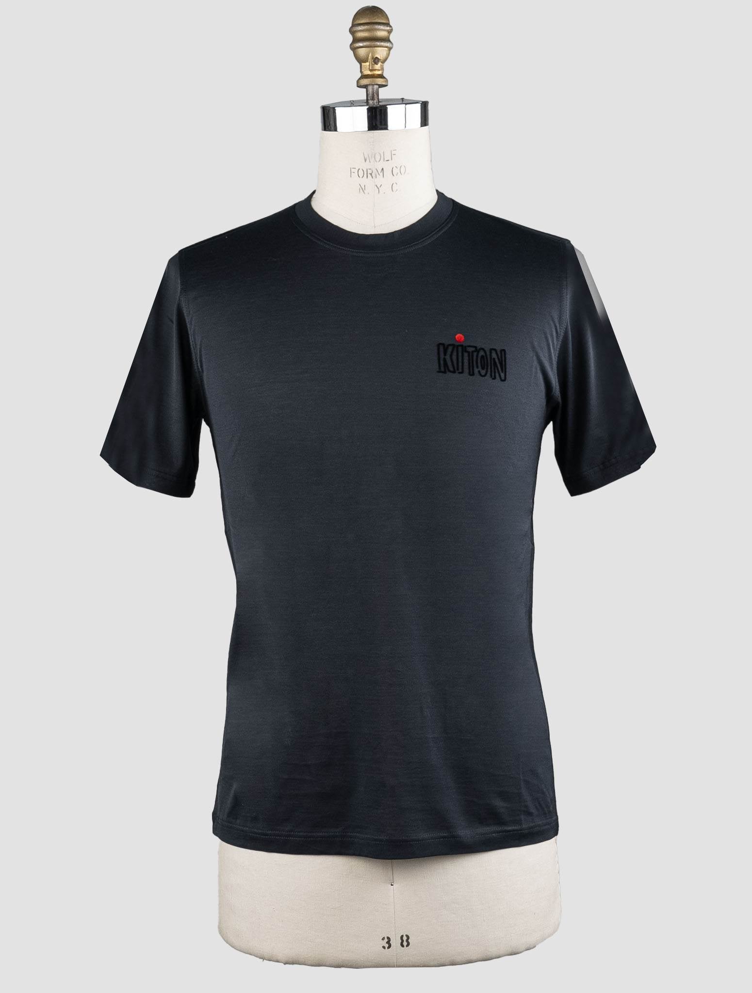 Kiton Black Cotton T-Shirt Black - view 3
