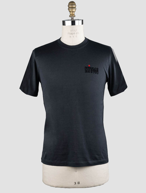 Kiton Black Cotton T-Shirt Black