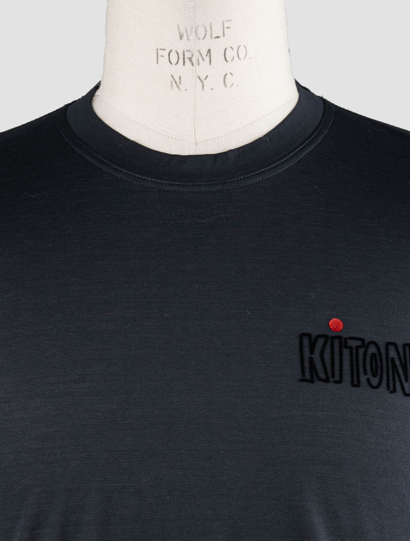 Kiton Black Cotton T-Shirt Black - view 5