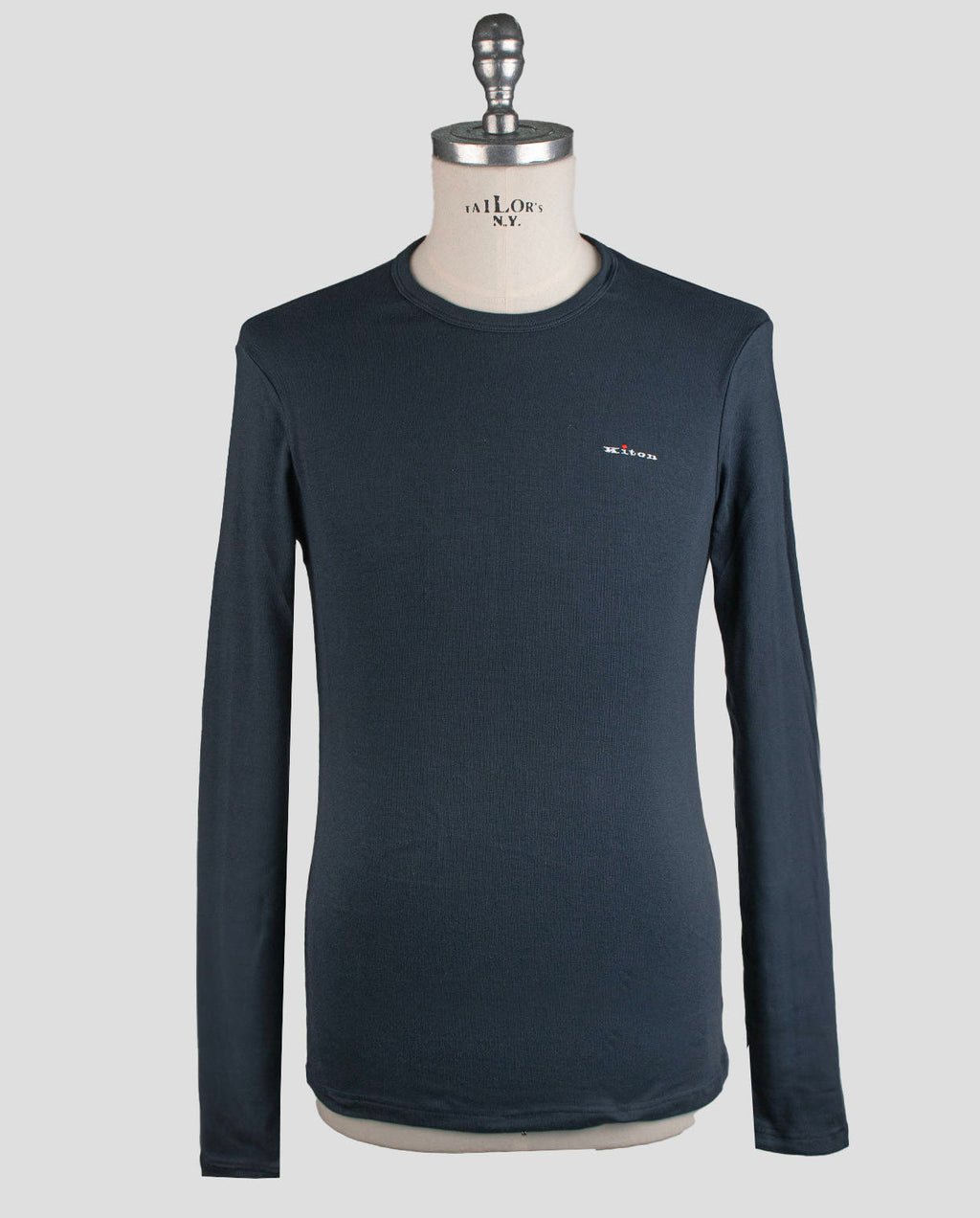 Kiton Blue Navy Cotton Ea T-Shirt Underwear Long Sleeve