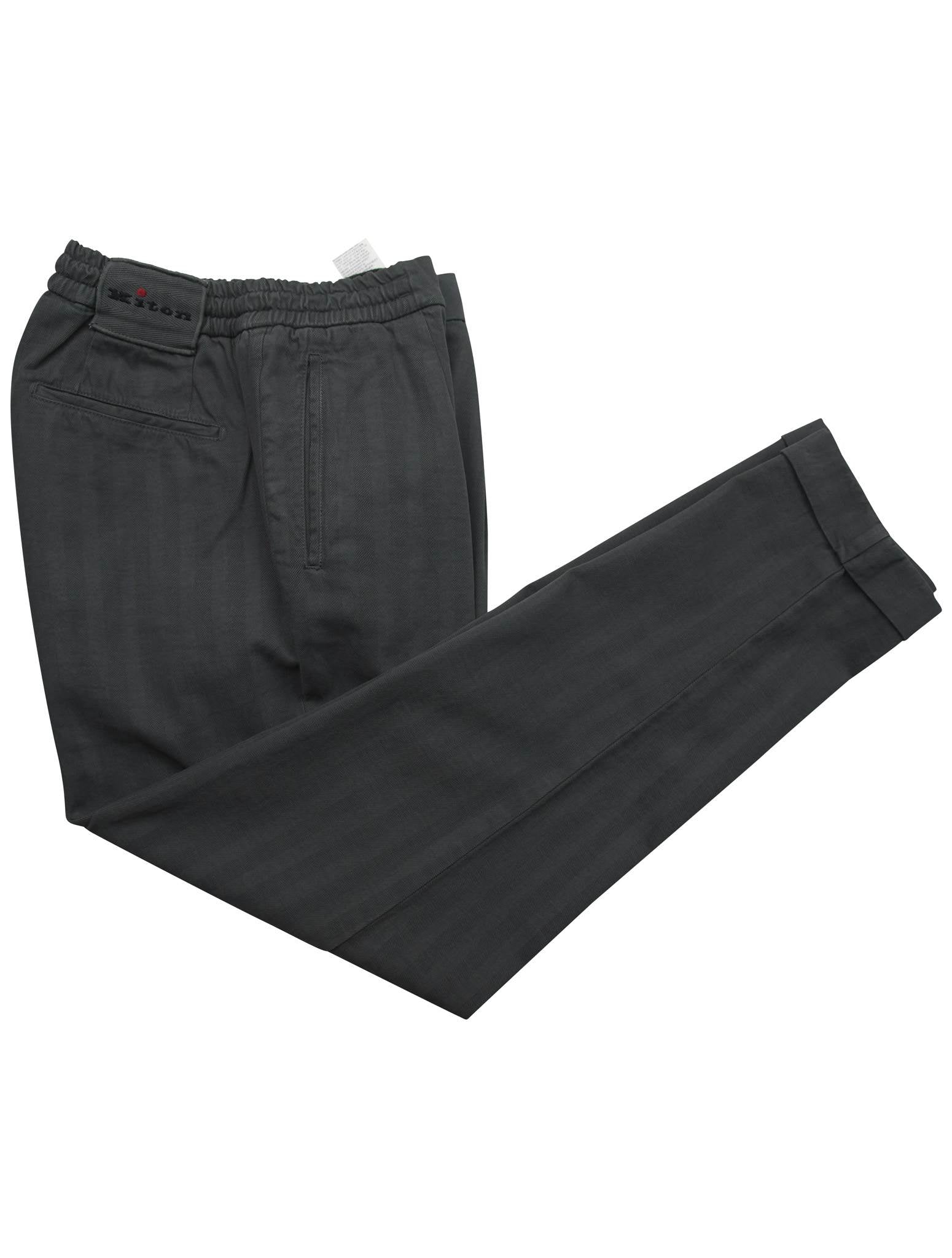 Kiton Gray Cotton Cashmere Pants